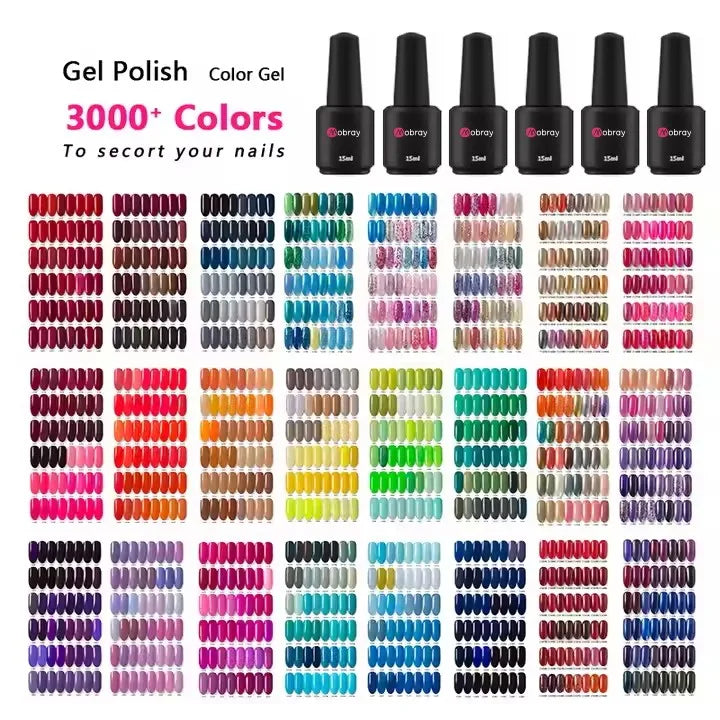 60 Colors Nail Art Salon Private Label UV Gel Soak Off Semi-Permanent UV Gel Set