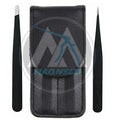 2pcs Maqnsco Professional Precision Eyelash Tweezers Women Stainless Steel Slanted Tip Durable 4in High-Temperature Eyelash