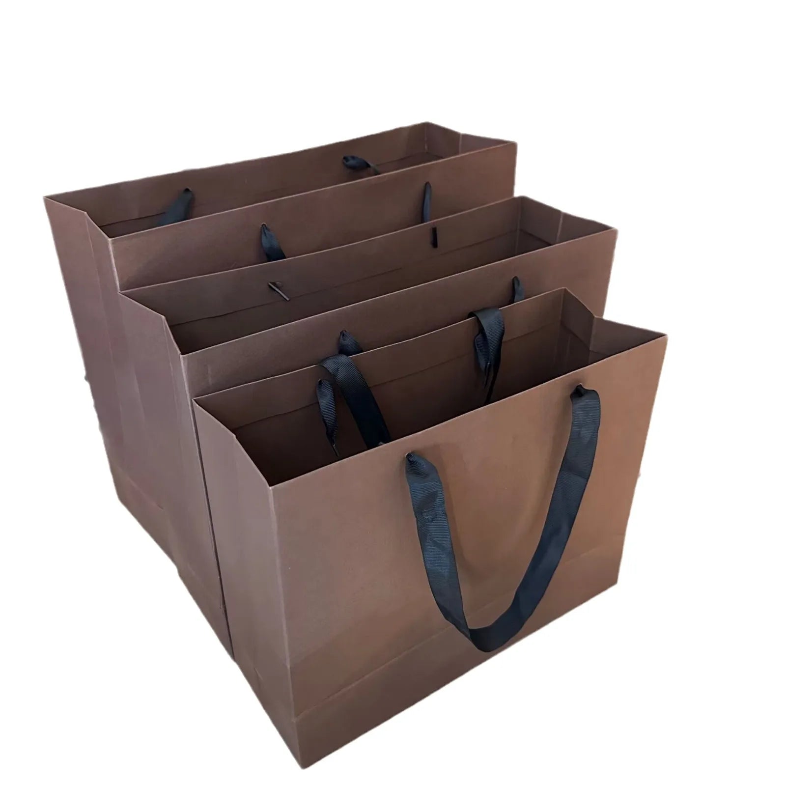 MU Coffee Color Cardboard Customized Clothing Garment Art Paper Bag for Shopping Festival Gift Paper Bag