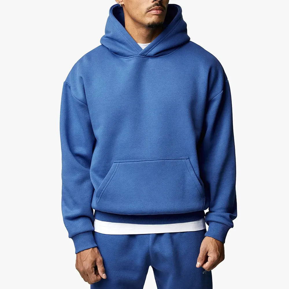 Custom Embroidery Printed Hoodie Boxy Fit Full Zip Cotton Fleece Men's Zipper up Jacket Heavyweight Sweatshirt Plain Men Hoodies