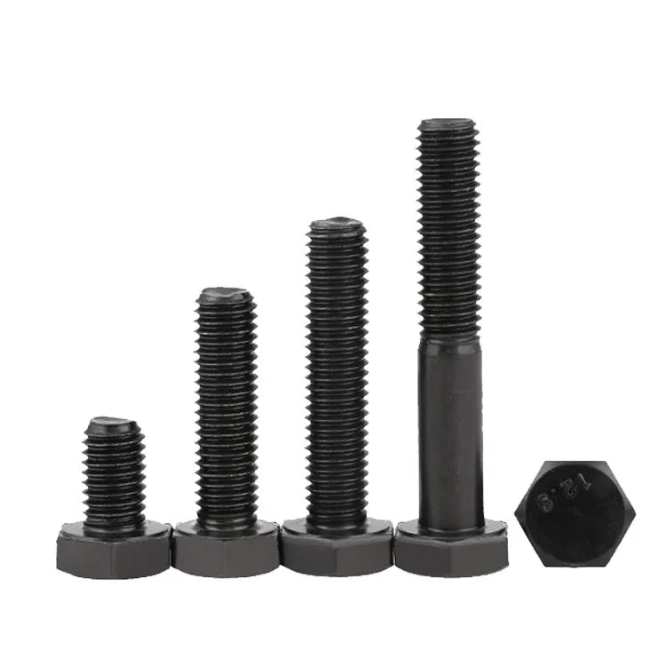 M6 M8 M10 M12 M14 M16 M20 M22 M24 M27 M30 Grade 12.9 DIN933 931 Black Steel Partial Full Threads High Tensile Hex Head Bolts
