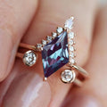Gold Plated Natural Zircon Gemstone Jewelry 925 Sterling Silver Kite Zircon Engagement Rings for Women