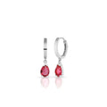 Azuris 925 Sterling Silver Cherry Color Stone Earrings From Turkey