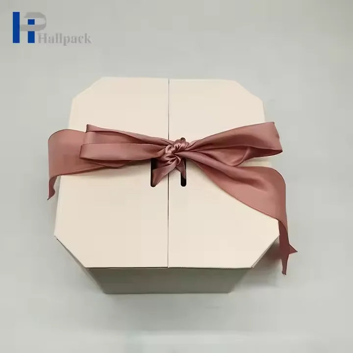 Factory Price Ribbon Decoration Magnetic Gift Packaging Box Multi-functional Biodegradable Craft  Cardboard Packaging Paper Box