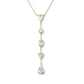 LOZRUNVE 925 Sterling Silver Jewelry Luxury Office Casual Elegant Crystal Drop Lariat Necklace Women 18k Gold
