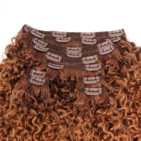Water Jerry Curly Comb Clip in Hair Extensions 100% Remy Human Hair Extensions