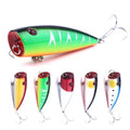 For #6 Hook 7cm 9g ABS & Metal Printed Popper Fishing Lures with 3D Eyes for River Lake Stream 5pcs/Lot