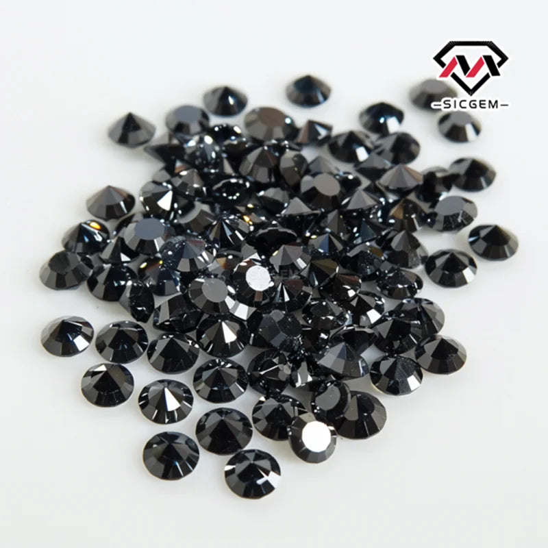 SICGEM Moissanite Stone Gem Black VVS1 Round Cut 6.5 mm Black Moissanite Price Custom Moissanite