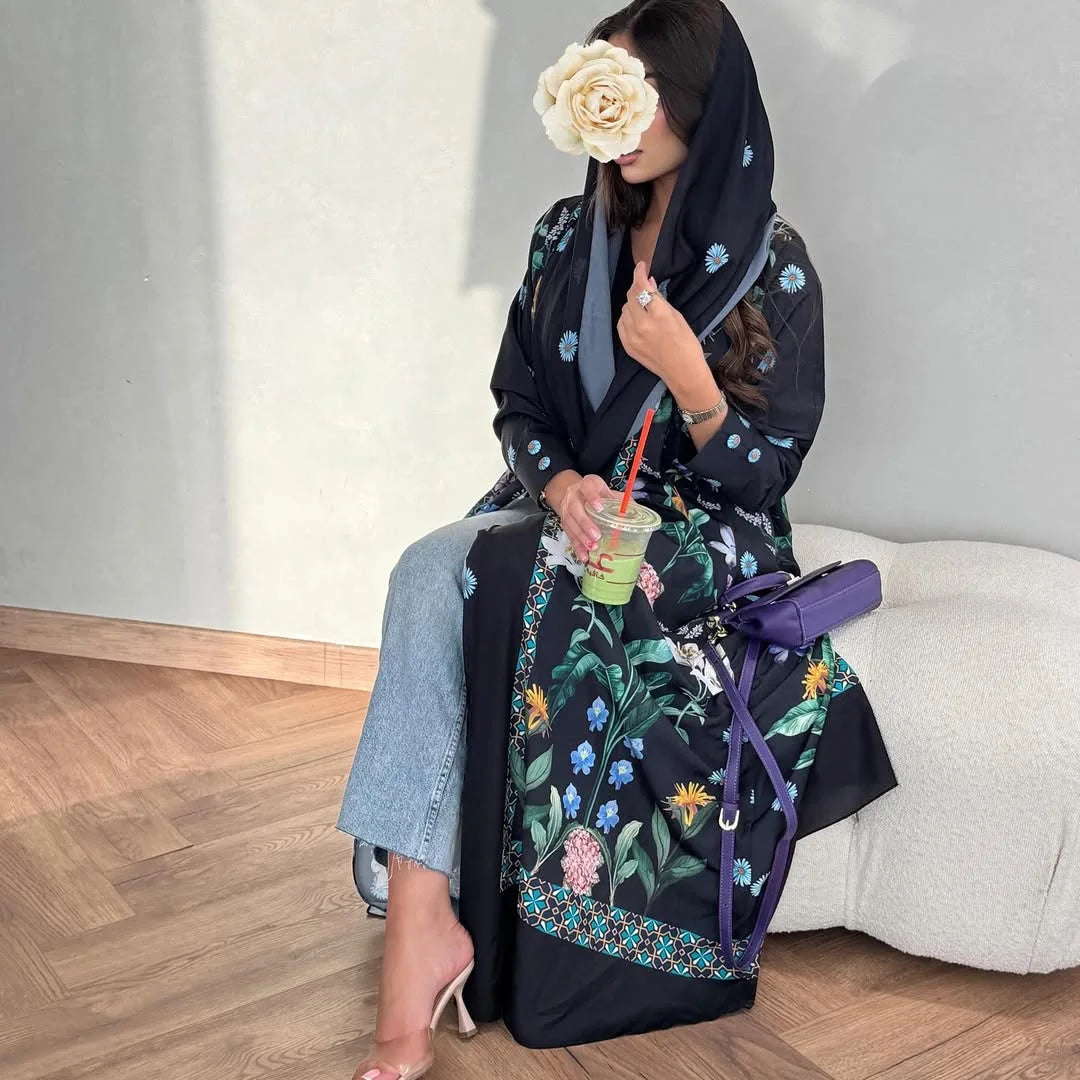 Eid Women Muslim Abaya Scarf Cardigan Dress Party Jalabiya Ramadan Long Abayas Arab Robe Morocco Kaftan Autumn