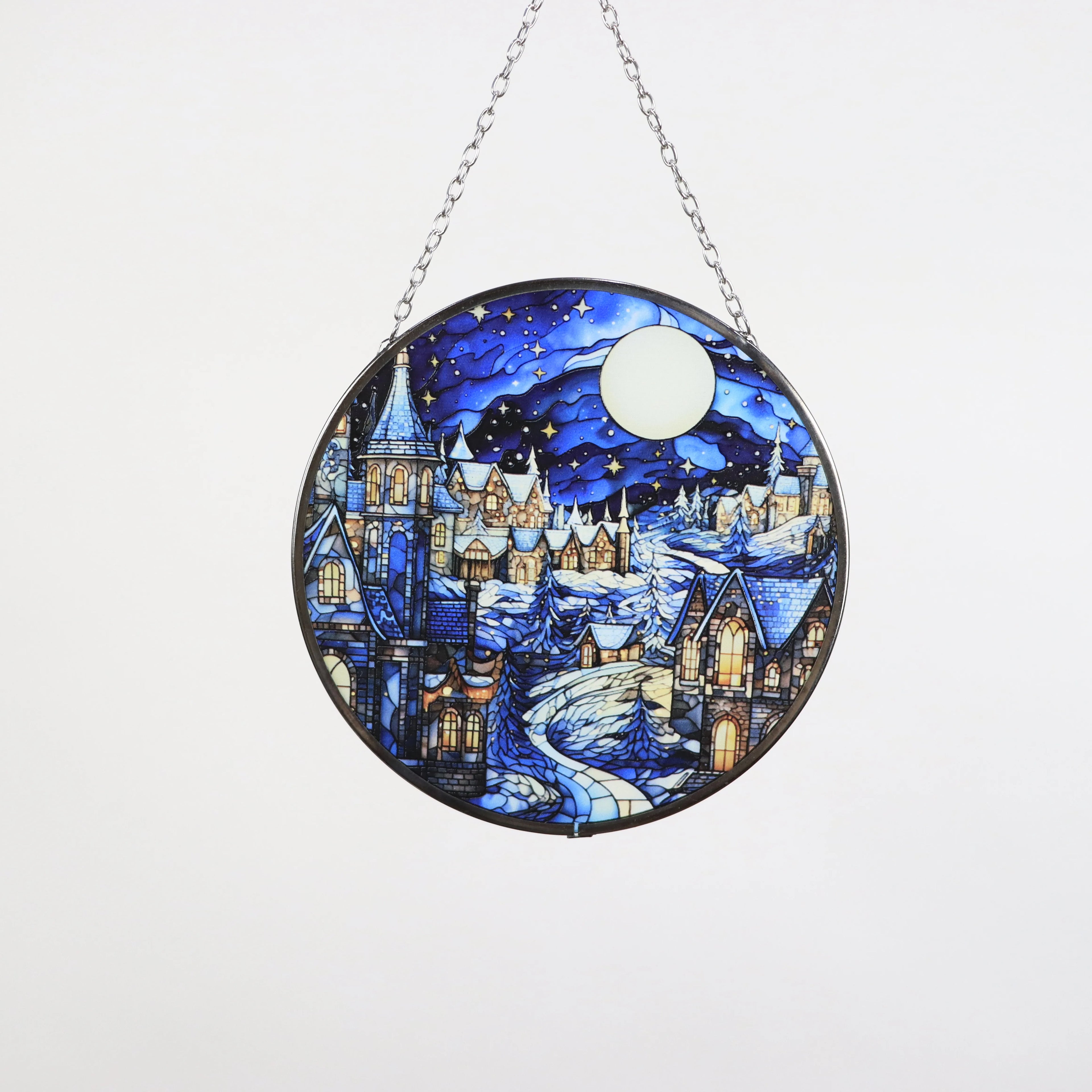Dreamy Village Glass Crafts Hanger for Home Bedroom Decoration