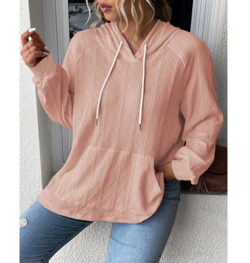 2025 Creative Autumn/Winter Casual Fresh Sweet Style Fleece Sweater - Women's Pullover Hoodie Loose Fit Women's Sweatshirt