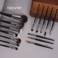 DAHUI Professional High End 15 Makeup Brushes Copper Tube Wool Squirrel Sable Animal Hair Face Brush Eye Brush Set Makeup Tool