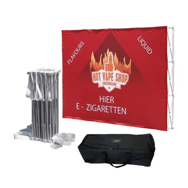 Portable Pop up Banner Display Fabric Straight Trade Show Exhibition Stand