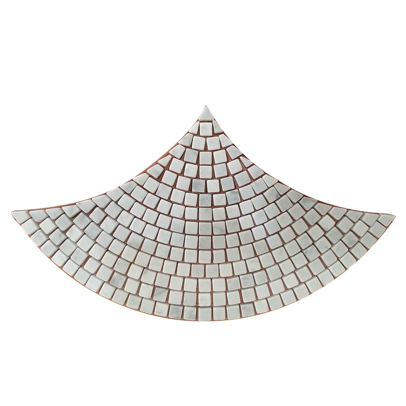 Fan Shape Marble Mosaic Kitchen Bathroom Wall Flooring Backsplash Carrara White Marble Mosaic Tile