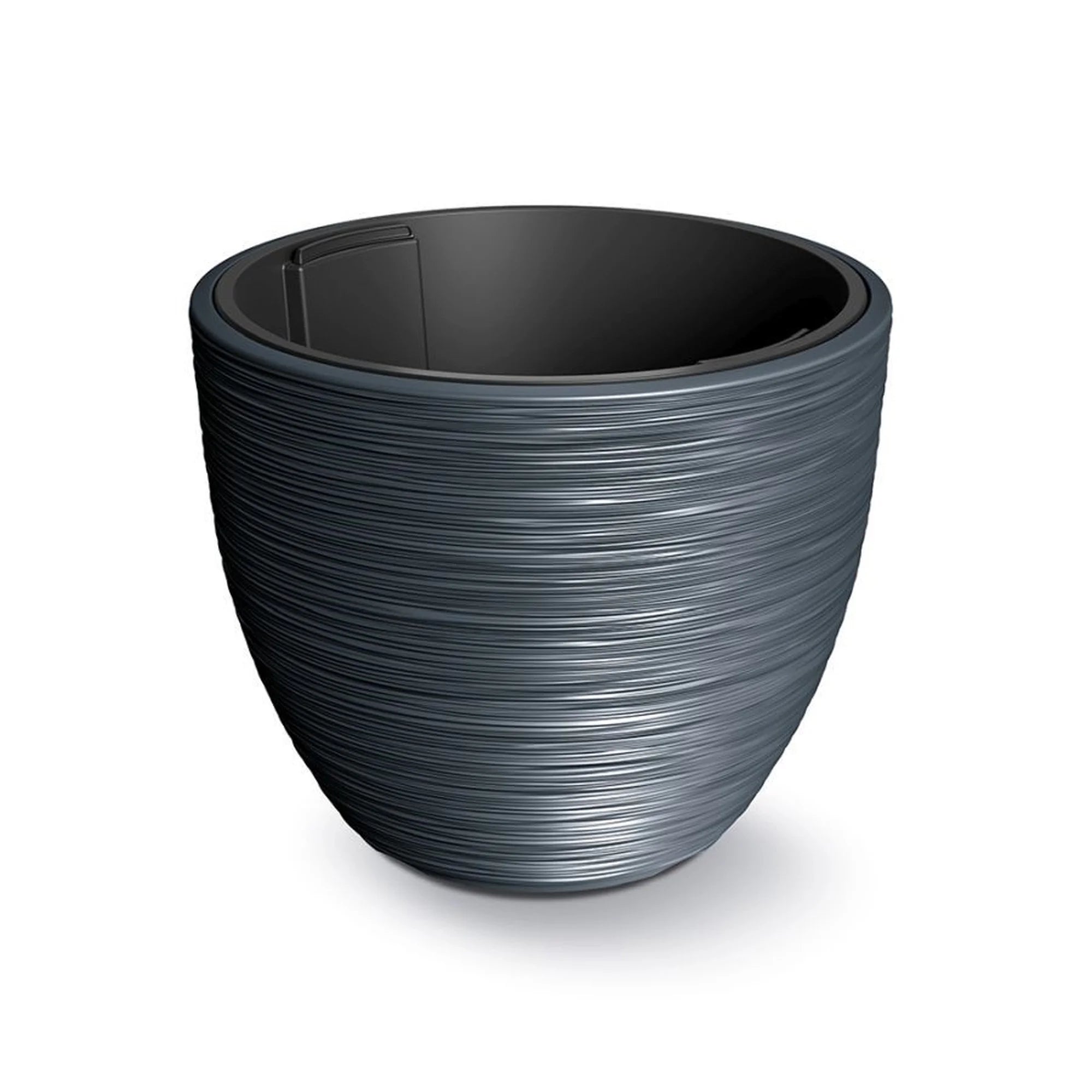 Anthracite colored planter with reservoir FURU collection 34.9 x 34.9 x 29.5 cm capacity of 23 L.