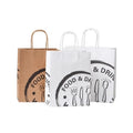 Factory Custom With Your Own Logo Paper Bag White Brown Kraft Paper Bags Food Take Away With Twisted Handle