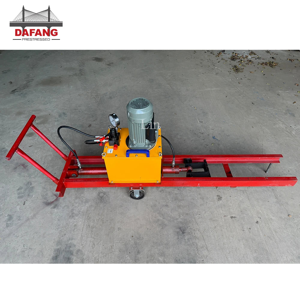 10Tons 500mm Stroke Steel Cable 4mm 6mm 8mm Steel Wrire Tensioning Machine with 1.5kw 3KW Hydraulic Oil Pump