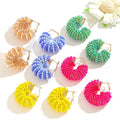 Bohemian Handmade Beaded Colorful Hoop Earrings Woven Crystal Simple Daily Elegant Beaded Women's Daily Vacation Party Earrings