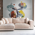 Made Germany Modern Photo Wallpaper Murals Grey Orange Yellow Non Woven Vinyl Floral Wall Mural for Bedroom Hospital Mall