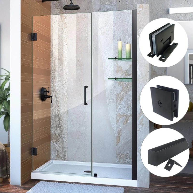 Heavy-duty Stainless Steel Shower Door Hinges Glass Door Handles Bathroom Shower Enclosure Hardware Direct Sales.
