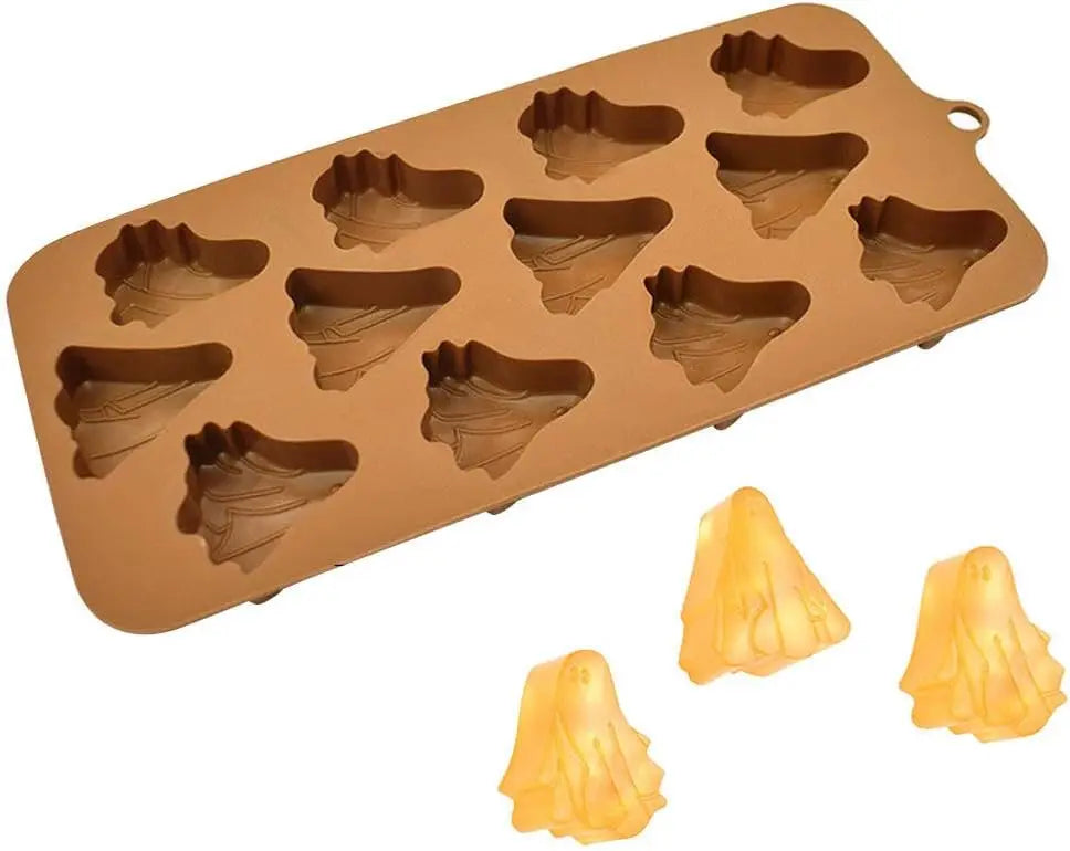 Ghost Shape Silicone Mold for Chocolate Gummy Ice Cube Jello Jelly Cake Mini Soap Wax Crayon Melt