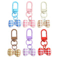 Creative Colorful Simple and Versatile Plaid Bowknot Keychain Pendant Accessory DIY Accessory Sweet Bag Decoration