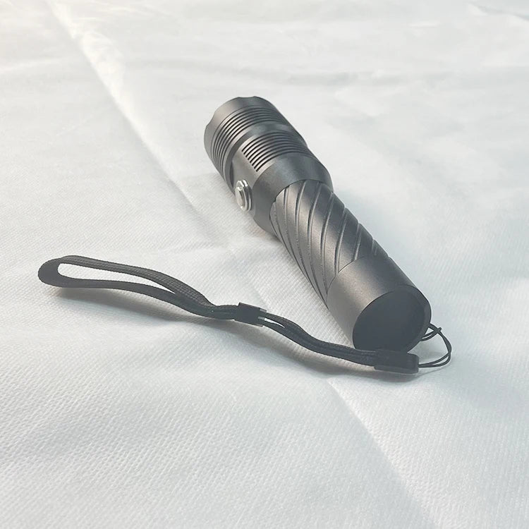 Super Bright IP65 Waterproof Handheld Laser Flashlight with Long Beam Aluminum Body USB Charging for Camping