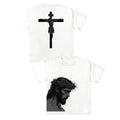 Custom White Oversized Long Jesus Christ Cross T-Shirt Silk Screen Printed 100% Cotton Worsted Streetwear Christian Men's 200gsm