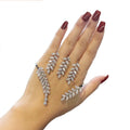 Luxury Trendy Zircon Plant Leaf Stainless Steel Bracelet for Women Dancing Party Elegant Diamond Fashion Jewelry Bracelet