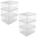 2x Set Storage Boxes 3x18 L Plastic Natural Transparent 39 x 33.5 x 18 cm