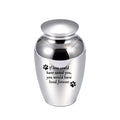 Refillable Metal Pet Urn with Personalized Engraving and Secure Screw Cap for Home Display or Burial Memorial Options