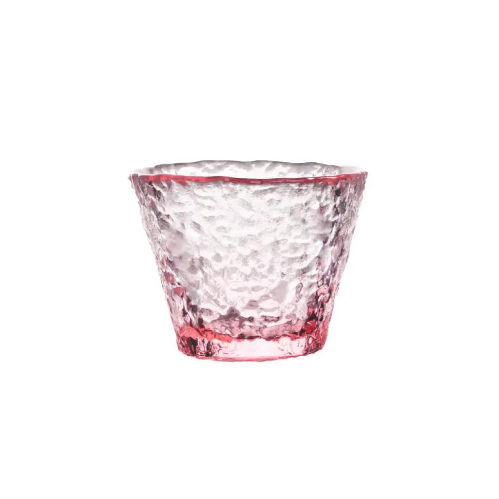 Wholesale Unique Creative Pink Glass Dew 45ml Cup Transparent Round for Tea and Water Drinking