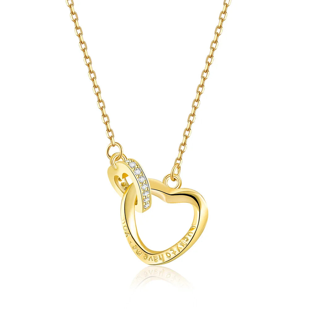 Wholesale Silver 925 18k Gold Plated Fashion Pendant Necklaces with Heart Shaped for Women Wedding Party Gift