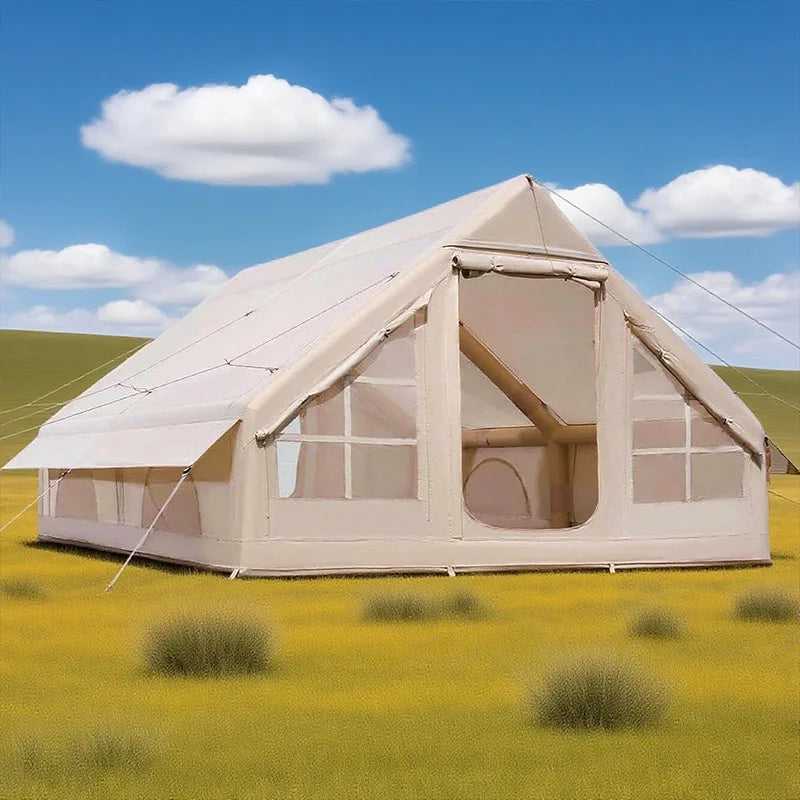 12m Luxury Automatic Four-season Two Bedrooms UV-Resistant Camping Inflatable Tent for Families Waterproof Oxford Cloth PVC MegaBDM