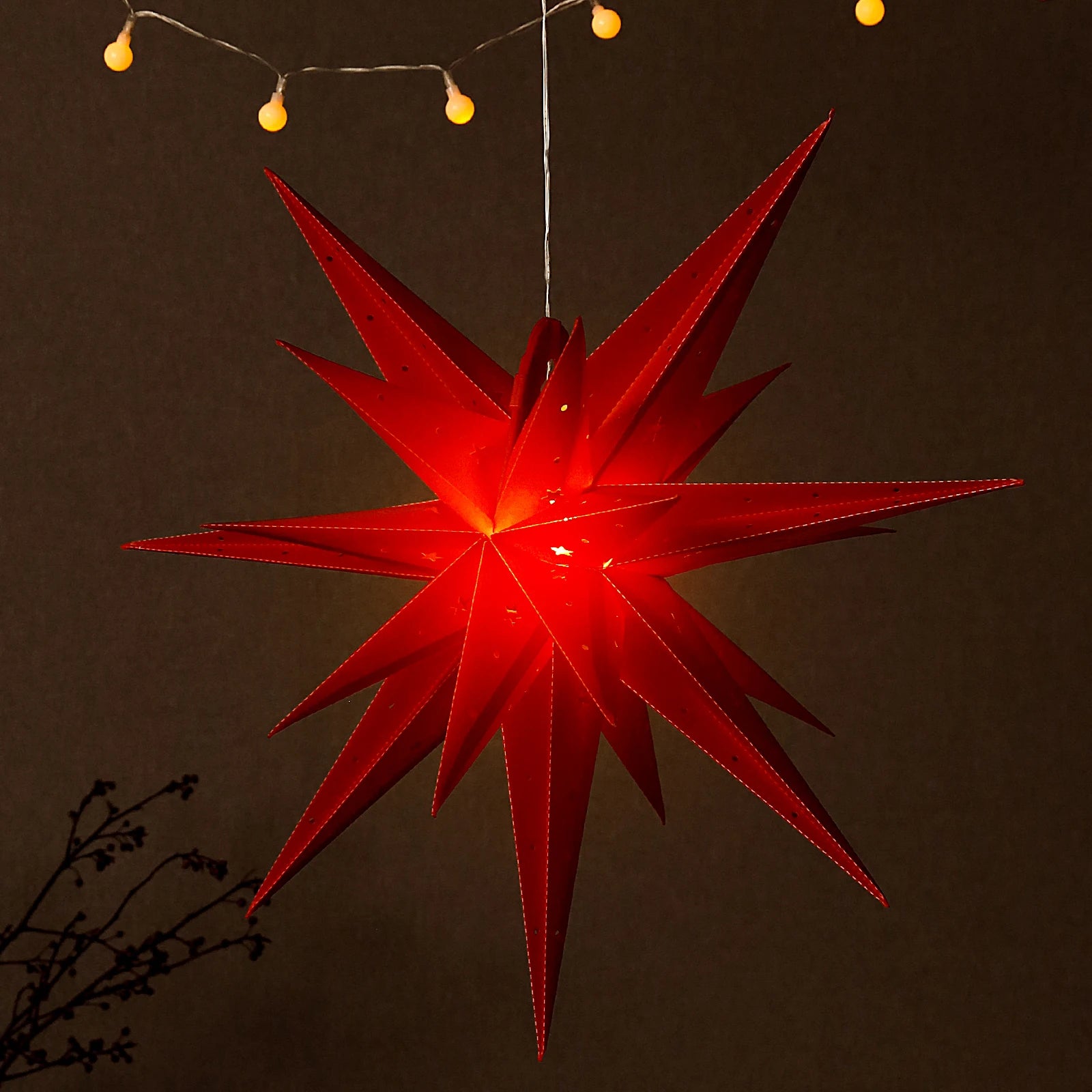 3D Luminous Star Light Weatherproof Light Star Inside Outside Decoration Party Hanging Lamp Christmas Wedding Decoration