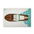 Made In Germany - Home Decor Canvas Picture Retro Boat Pop Art - Wall Painting Mural In Cream And Brown - Stretcher Frame Art