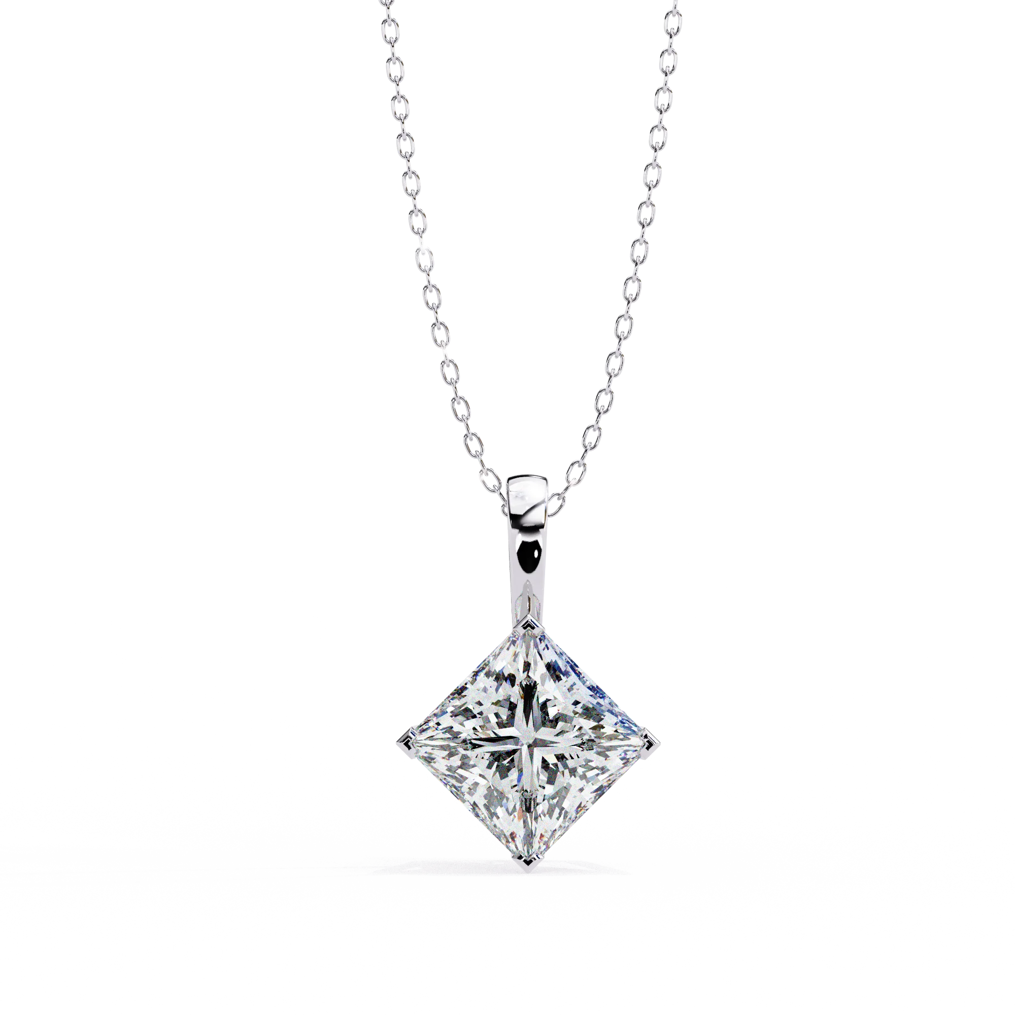 PYQ Initial Minimalist Necklace for Women 1ct-2ct Moissanite on 925 Silver with GRA Certificate