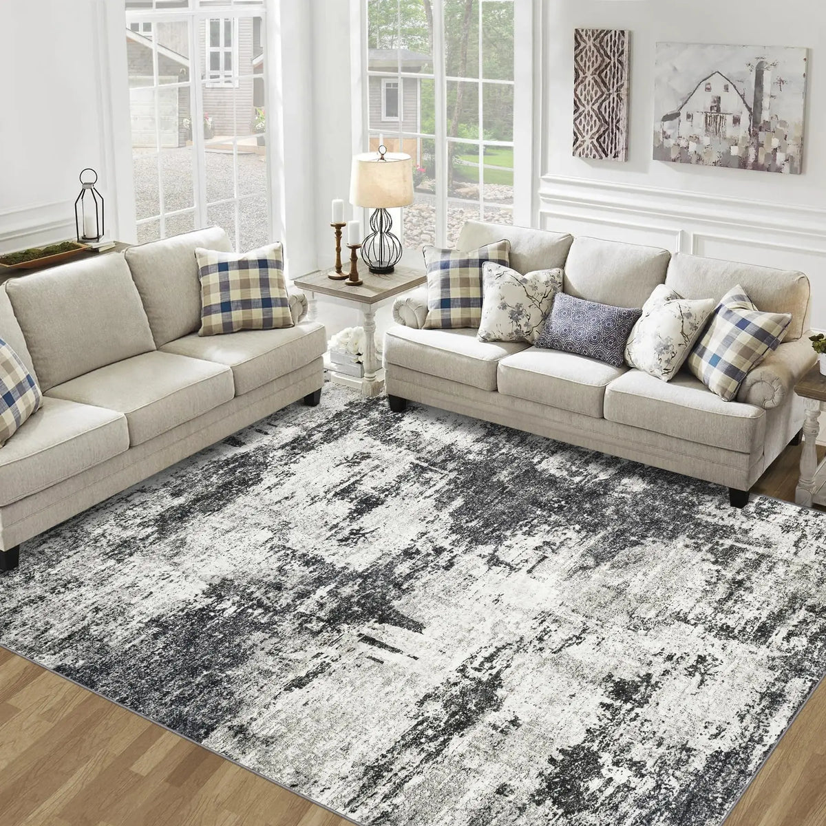 Extra Large Low Pile Soft Area Rug Custom Non-slip Washable Carpet MegaBDM