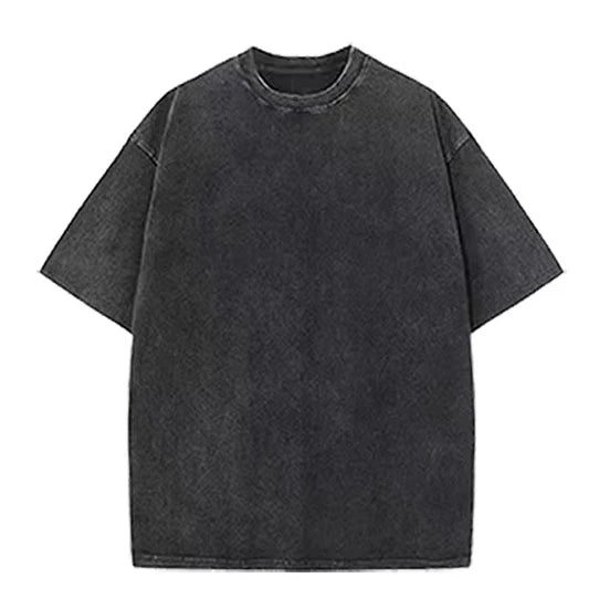 OEM custom logo embroidery printed design 240G heavy batik distressed men and women plain cotton round neck short sleeve t-shirt