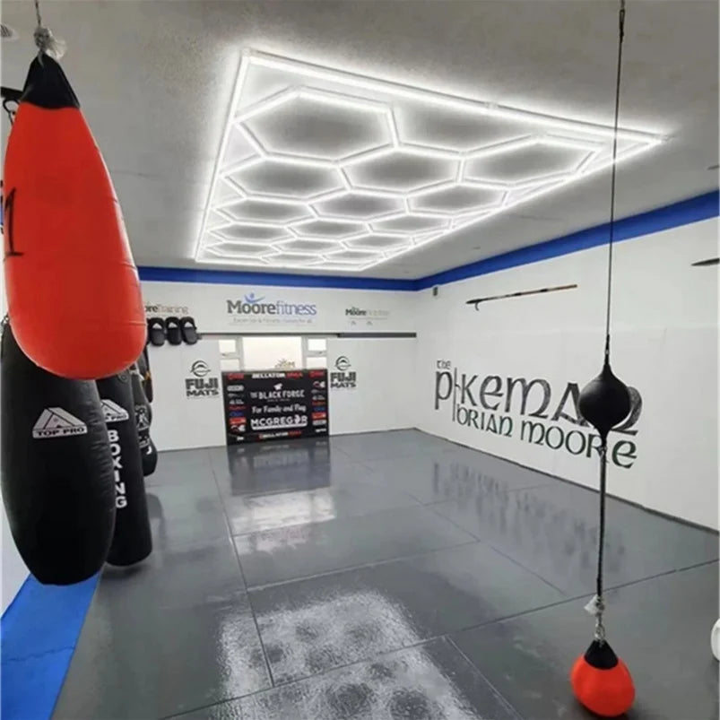 50W Ultra-Slim Hexagonal LED Light with Aluminum Cover COB LED Ceiling Light for Retail Store Aisles Workshops Showrooms