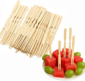 100% Natural Bamboo Grilling Kebabs Paddle Skewers 90mm New Shape Bamboo Appetizer Fork MegaBDM