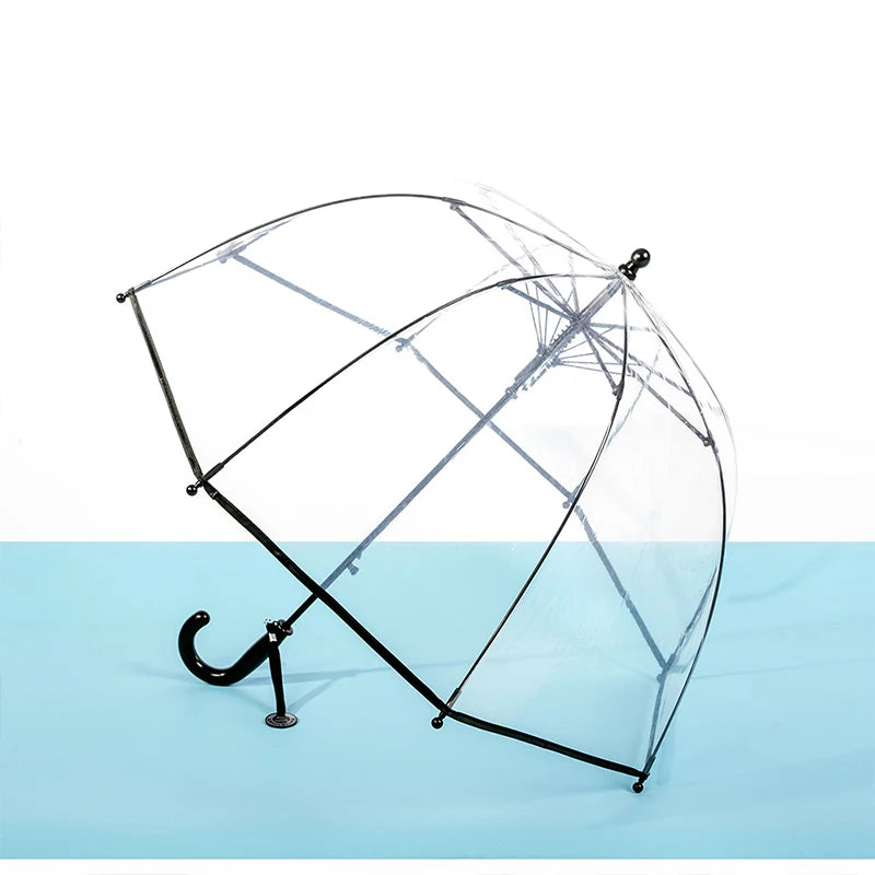 Manufacturer Travel Long Logo Beach Garden Custom Clear Wholesale Transparent Outdoor Umbrella