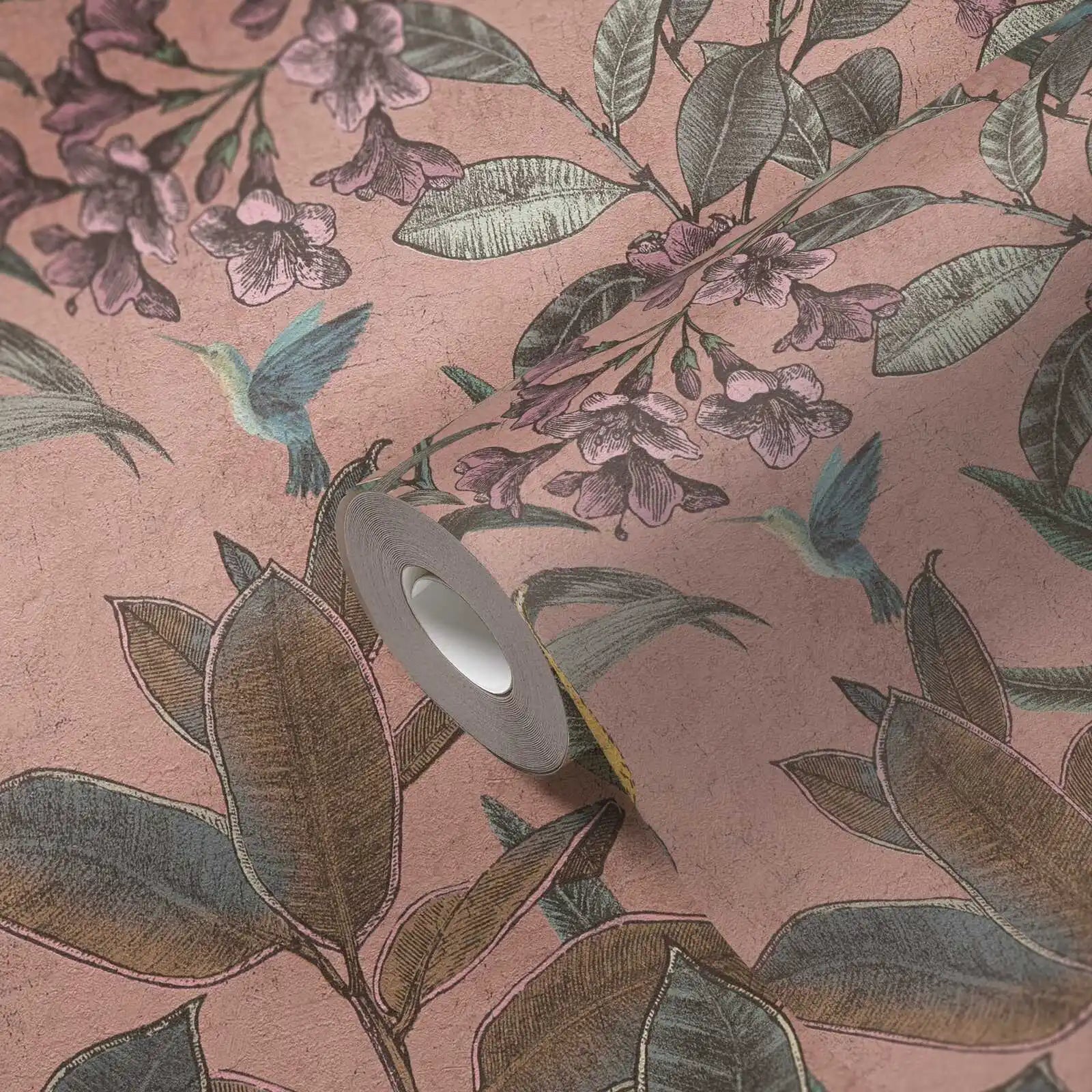 Made Germany Modern Floral Pattern Wallpaper Rolls Pink Green Violet Yellow Non Woven Vinyl for Hotel Gym Living Room Kitchen