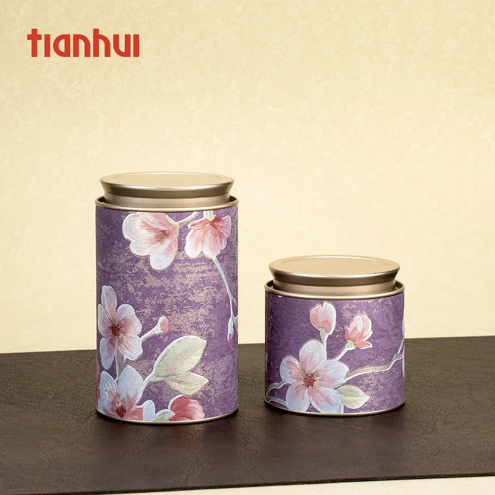 Tianhui Airtight Composite Cans Packaging Recyclable  Paper Tube Chinese Style Flower Tea  Packaging
