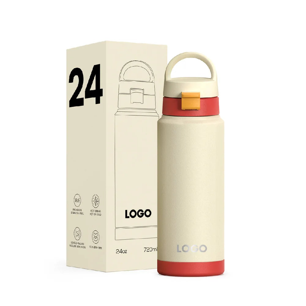 New 32oz Modern Stainless Steel Leak-Proof Eco-Friendly Vacuum-Insulated 12-24hr Thermal Retention Water Bottle for Hidden