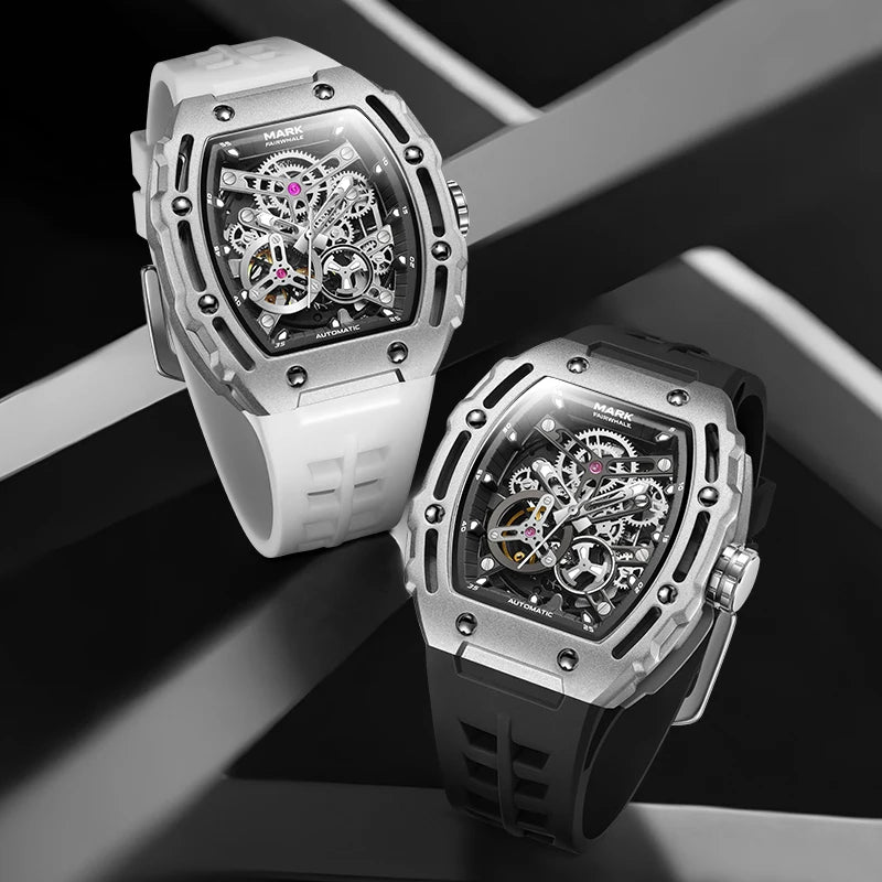 2023  Fashion Male Automatic Movement Mechanic Hand Mens Wrist Luxury Skeleton Mechanical Watch