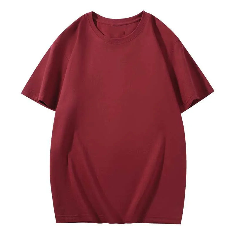 OEM Custom Embroidery Print Logo Design Combed Pure Cotton Round Neck 180g T-shirt Men and Women Bottoming t Shirt