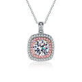 XMZ051 925 Sterling Silver Luxury 1 Ct Moissanite Square Pendant Necklace Chain Custom Jewelry for Women