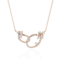 Luxury Designer Vintage Wedding 14K Gold Plated Women's Natural Multi-Cut Diamond Pendant Necklace IGI Certified Gift OMKAR