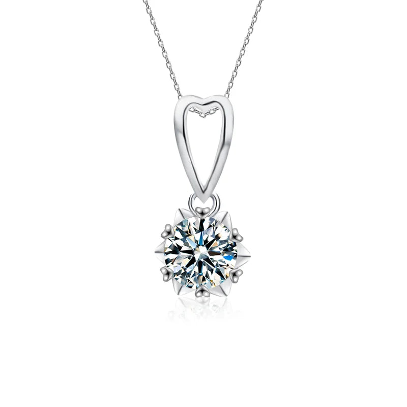 XMZ113 Classic Anniversary Gift Fashion Jewelry Six-Claw Heart VVS1 Moissanite Diamond Pendant Necklace Wholesale